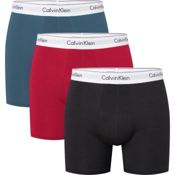 Läs mer om Calvin Klein Kalsonger 3P Modern Cotton Stretch Boxer Brief Röd/Blå bomull Small Herr