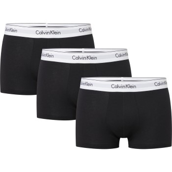 Läs mer om Calvin Klein Kalsonger 3P Modern Cotton Stretch Trunk Svart bomull Large Herr