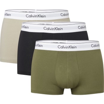 Läs mer om Calvin Klein Kalsonger 3P Modern Cotton Stretch Trunk Svart/Grön bomull X-Large Herr