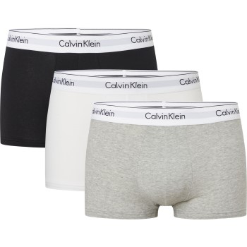 Läs mer om Calvin Klein Kalsonger 3P Modern Cotton Stretch Trunk Vit/Grå bomull Medium Herr