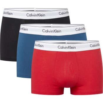Läs mer om Calvin Klein Kalsonger 3P Modern Cotton Stretch Trunk Röd/Blå bomull Medium Herr
