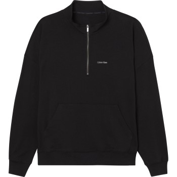 Läs mer om Calvin Klein Modern Cotton Lounge Q Zip Sweatshirt Svart X-Large