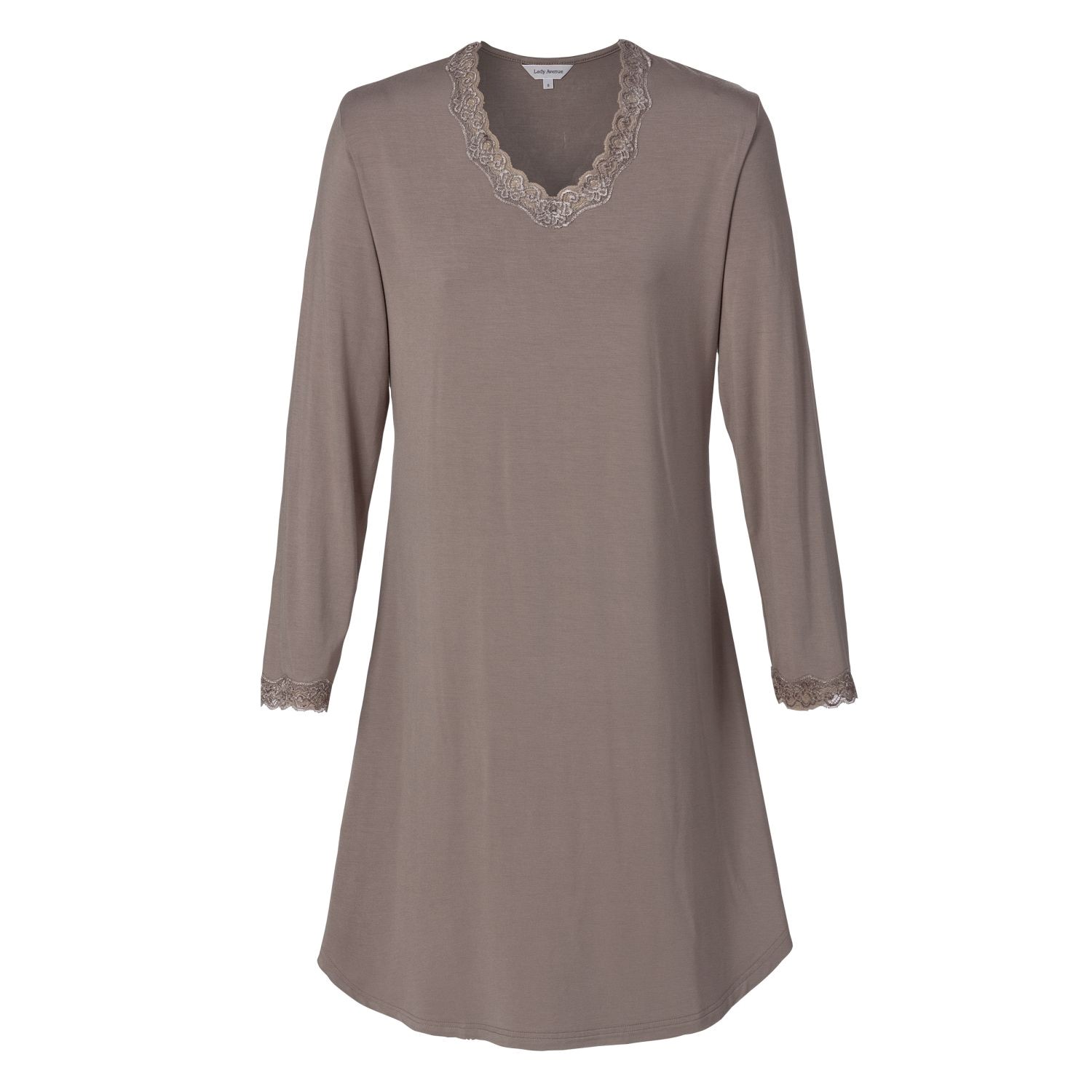 Lady Avenue Bamboo Nightdress With Long Sleeve