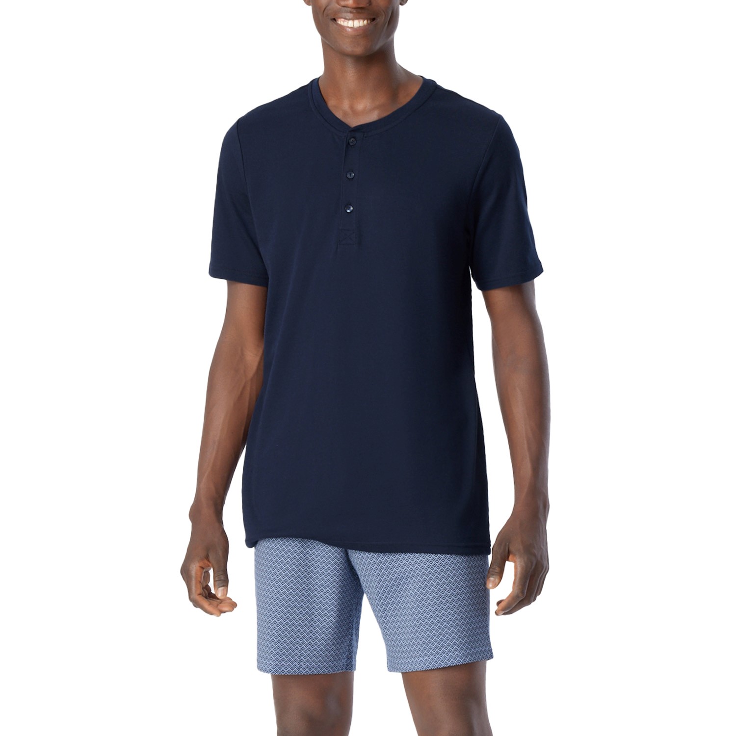 Schiesser Fine Interlock Serafino Collar Pyjamas 