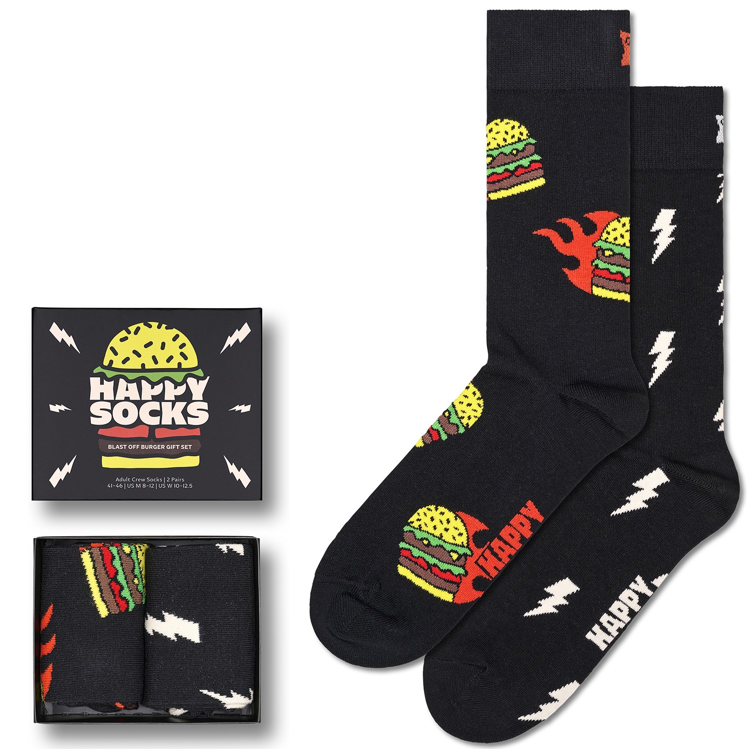 Happy Socks Blast Off Burger Socks Gift Set 