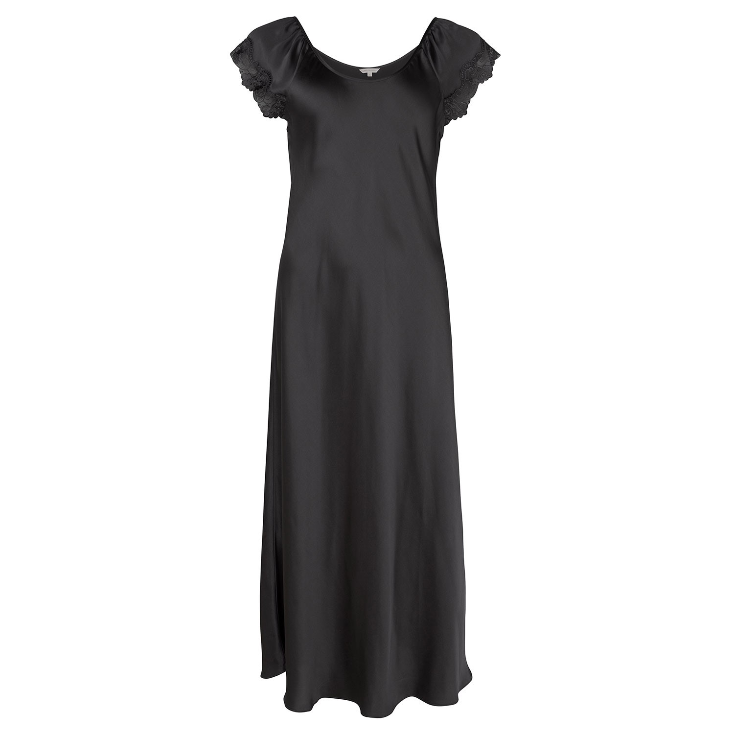 Lady Avenue Pure Silk Shortsleeve Long Nightdress 
